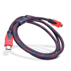 Yüksek Kalite Full HD 3D Örgülü HDMI Kablo - 1 Metre