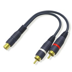 Yüksek Kalite RCA Dişi - 2 RCA Erkek Anfi Y Ayırıcı Ses Kablosu