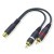 Yüksek Kalite RCA Dişi - 2 RCA Erkek Anfi Y Ayırıcı Ses Kablosu