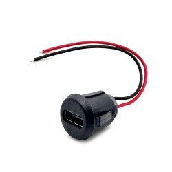 Panel Tipi 2 Pin Kablolu Type-C Dişi Power Güç Şase Soketi 