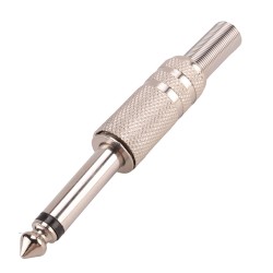 Lehimlenebilir Metal 6.35mm 1/4 inç Mono Erkek Ses Fişi Mikrofon Çivi Jak