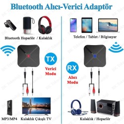 Bluetooth Kablosuz Ses Aux Verici ve Alıcı 2'si 1 Arada Adaptör Bluetooth Kablosuz Ses Aux Verici ve Alıcı 2'si 1 Arada Adaptör
