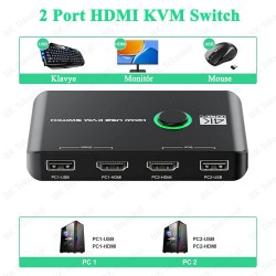 2 Port 4K HDMI+USB KVM Switch 2 Bilgisayar 1 Monitör 2 Port 4K HDMI+USB KVM Switch 2 Bilgisayar 1 Monitör
