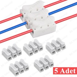 3 Telli Vidasız Yaylı Kablo Birleştirici Klemens 5 Adet 3 Telli Vidasız Yaylı Kablo Birleştirici Klemens 5 Adet