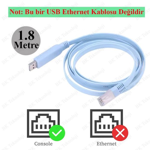 USB 2.0 Cisco Router RJ45 Konsol Kablosu 1,8 Metre