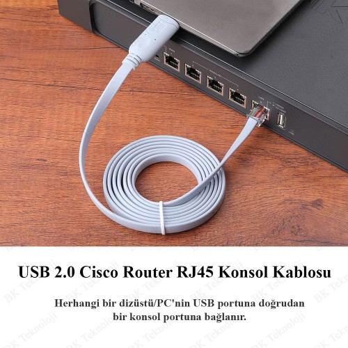 USB 2.0 Cisco Router RJ45 Konsol Kablosu 1,8 Metre