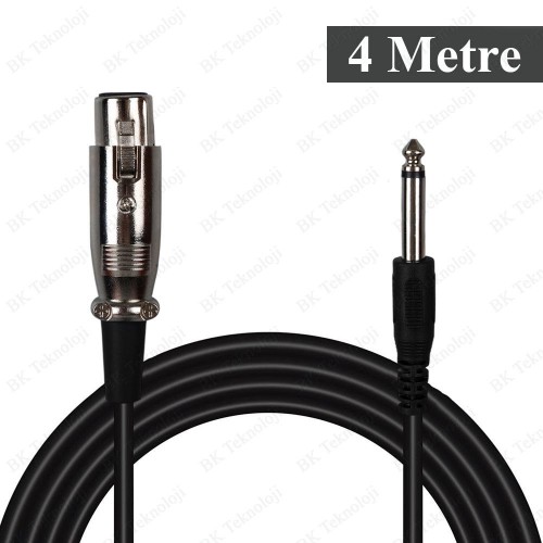 4 Metre 6.35mm TRS Erkek - XLR Dişi Mikrofon Kablosu
