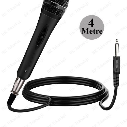 4 Metre 6.35mm TRS Erkek - XLR Dişi Mikrofon Kablosu