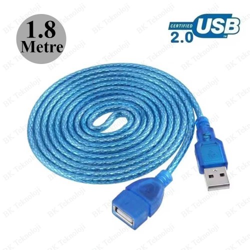Yüksek Kalite USB 2.0 Dişi/Erkek Uzatma Kablosu 1.8 Metre