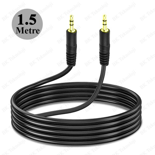 3.5 mm Stereo Erkek-Erkek AUX Ses Kablosu 1.5 Metre