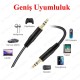 3.5 mm Stereo Erkek-Erkek AUX Ses Kablosu 1.5 Metre