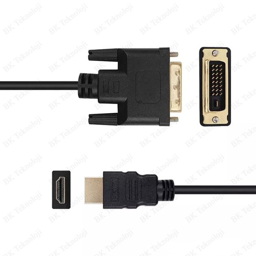 DVI 24+1 to HDMI Çift Yönlü DVI to HDMI Kablo - 10 Metre