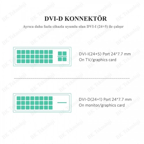 DVI 24+1 to HDMI Çift Yönlü DVI to HDMI Kablo - 10 Metre