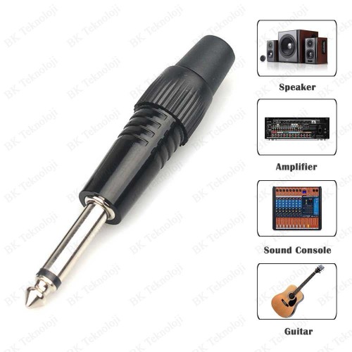 Yüksek Kalite Lehimlenebilir 6.35mm Mono Erkek Çivi Jack