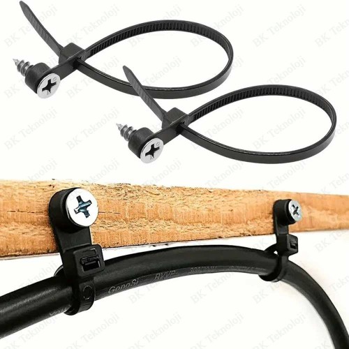 Delikli Vidalanabilir 2.5x100mm Cırt Kablo Bağı 100 Adet Beyaz
