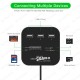 3 Port USB 2.0 Çoklayıcı HUB + Çoklu Kart Okuyucu (Mavi)