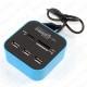 3 Port USB 2.0 Çoklayıcı HUB + Çoklu Kart Okuyucu (Mavi)
