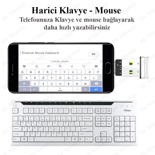 Micro USB OTG Şarj/Data Çevirici Adaptör