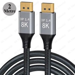 8K Displayport 1.4 Kablo 8K@60Hz,4K@144Hz Yüksek Hızlı 32.4Gbps 2 Metre 8K Displayport 1.4 Kablo 8K@60Hz,4K@144Hz Yüksek Hızlı 32.4Gbps 2 Metre
