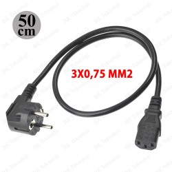 Kısa C13 PC Monitör TV Printer Power Şarj Kablosu - 50cm Kısa C13 PC Monitör TV Printer Power Şarj Kablosu - 50cm