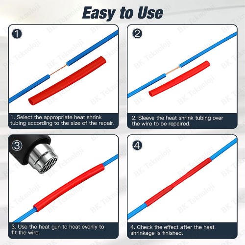 800 Adet Isıyla Daralan Makaron Seti Kablo Koruyucu Kılıf