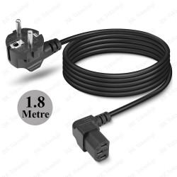 90 Derece Aşağı Açılı PC Monitör TV Printer Power Güç Kablosu - 1.8 Metre 90 Derece Aşağı Açılı PC Monitör TV Printer Power Güç Kablosu - 1.8 Metre