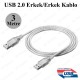 Yüksek Kalite USB 2.0 A Erkek-Erkek Şarj/Data Kablosu - 3 Metre