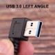 90 Derece Sol Açılı USB 3.0 to 90 Derece Type-C Şarj/Data Kablosu 1 Metre