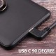 90 Derece Sol Açılı USB 3.0 to 90 Derece Type-C Şarj/Data Kablosu 1 Metre