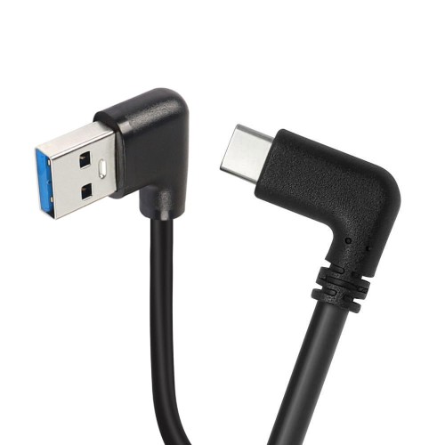 90 Derece Sol Açılı USB 3.0 to 90 Derece Type-C Şarj/Data Kablosu 1 Metre