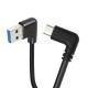 90 Derece Sol Açılı USB 3.0 to 90 Derece Type-C Şarj/Data Kablosu 1 Metre