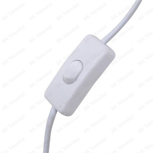 220 Volt Anahtarlı Fişli Açık Uçlu Güç Kablosu 1 Metre Beyaz 220 Volt Anahtarlı Fişli Açık Uçlu Güç Kablosu 1 Metre Beyaz