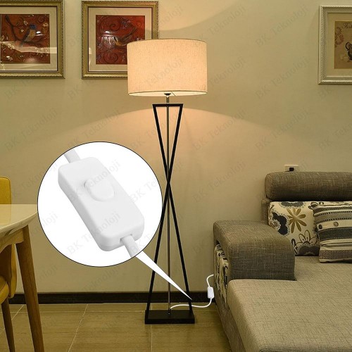 220 Volt Anahtarlı Fişli Açık Uçlu Güç Kablosu 1 Metre Beyaz 220 Volt Anahtarlı Fişli Açık Uçlu Güç Kablosu 1 Metre Beyaz