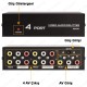 4 Port 1 Giriş 4 Çıkış Kompozit Video Ses Ayırıcı Çoklayıcı Splitter