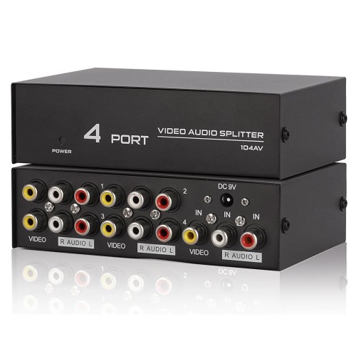 4 Port 1 Giriş 4 Çıkış Kompozit Video Ses Ayırıcı Çoklayıcı Splitter