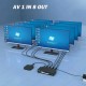 8 Port 1 Giriş 8 Çıkış Kompozit Video Ses Ayırıcı Çoklayıcı Splitter