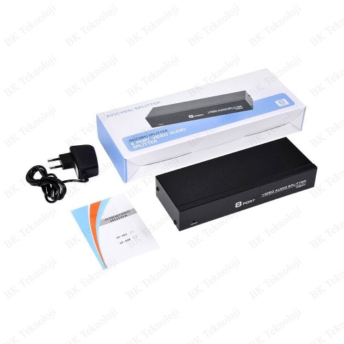 8 Port 1 Giriş 8 Çıkış Kompozit Video Ses Ayırıcı Çoklayıcı Splitter