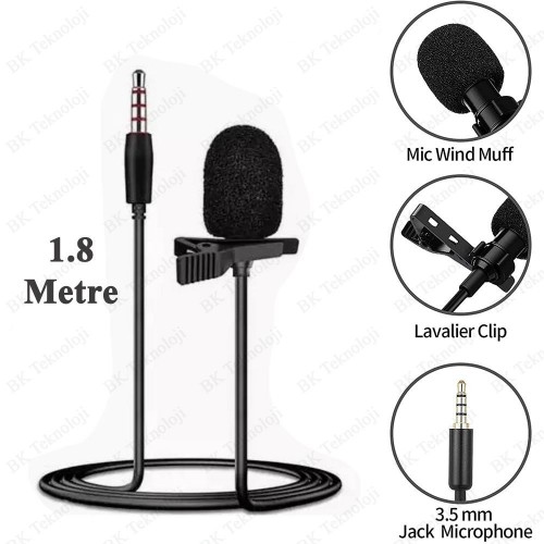 3.5mm 3 Boğumlu Yaka Mikrofonu Cep Telefonu, Tablet, Notebook Uyumlu