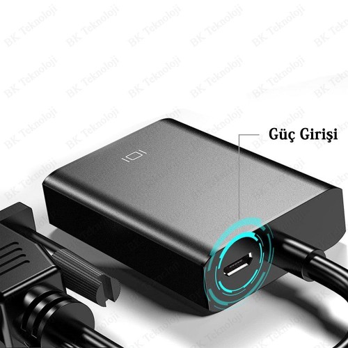 VGA to HDMI Ses Destekli Dönüştürücü Adaptör VGA to HDMI Ses Destekli Dönüştürücü Adaptör