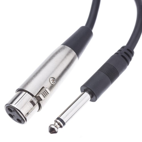 6.35mm Mono Erkek to 3 Pin XLR Dişi Mikrofon Ses Kablosu 5 Metre 
