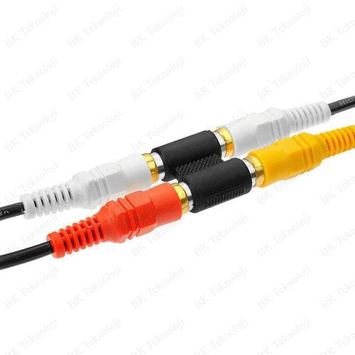2 RCA Dişi-Dişi AV Video Ses Kablosu Birleştirme Adaptörü