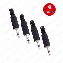 3.5mm Mono Lehimlenebilir Plastik Erkek Ses Jakı 4 Adet 3.5mm Mono Lehimlenebilir Plastik Erkek Ses Jakı 4 Adet