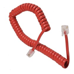 Telefon Ahize Spiral Kordon Kablosu 4P/4C - Kırmızı Telefon Ahize Spiral Kordon Kablosu 4P/4C - Kırmızı