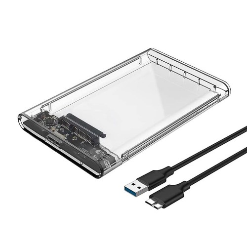 USB 3.0 2.5” SATA SSD/HDD Taşınabilir Şeffaf Harici Disk Muhafaza Kutusu