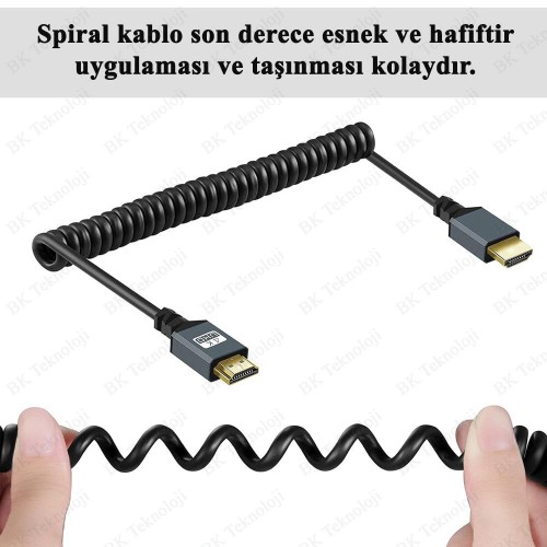 Spiral Tasarım Ultra HD 4K 60hz HDMI Kablo - 1.5 Metre Spiral Tasarım Ultra HD 4K 60hz HDMI Kablo - 1.5 Metre