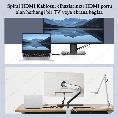 Spiral Tasarım Ultra HD 4K 60hz HDMI Kablo - 1.5 Metre Spiral Tasarım Ultra HD 4K 60hz HDMI Kablo - 1.5 Metre