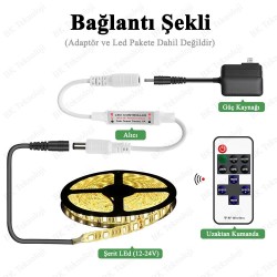 Kumandalı DC 12-24V Tek Renk Şerit LED Dimmer Kontrol Cihazı Kumandalı DC 12-24V Tek Renk Şerit LED Dimmer Kontrol Cihazı