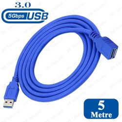 Yüksek Hızlı USB 3.0 Uzatma Kablosu Erkek - Dişi 5 Metre Yüksek Hızlı USB 3.0 Uzatma Kablosu Erkek - Dişi 5 Metre