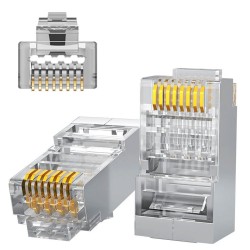 EZ RJ45 Cat6 Yeni Nesil Delikli Çapraz Pinli Konnektör - 10 Adet EZ RJ45 Cat6 Yeni Nesil Delikli Çapraz Pinli Konnektör - 10 Adet
