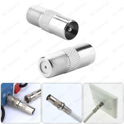 TV Anten Koaksiyel Kablo Adaptörü F Tipi Dişi - PAL Erkek Konnektörü TV Anten Koaksiyel Kablo Adaptörü F Tipi Dişi - PAL Erkek Konnektörü